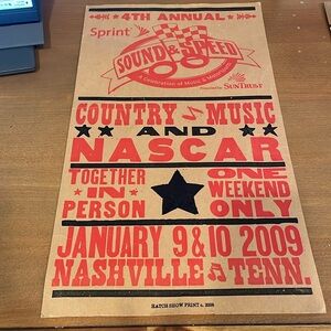 2009 Country Music and NASCAR Hatch Show Print